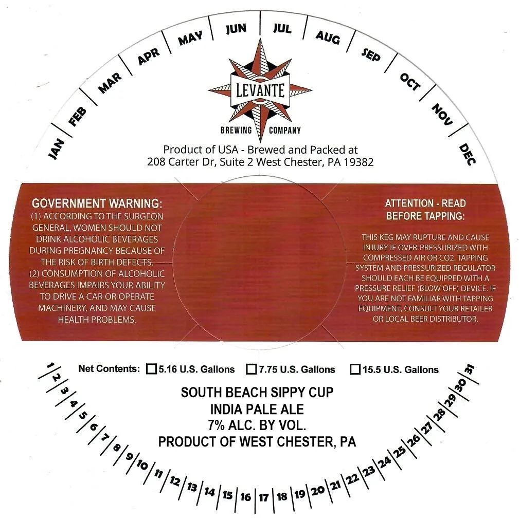 South Beach Sippy Cup India Pale Ale label