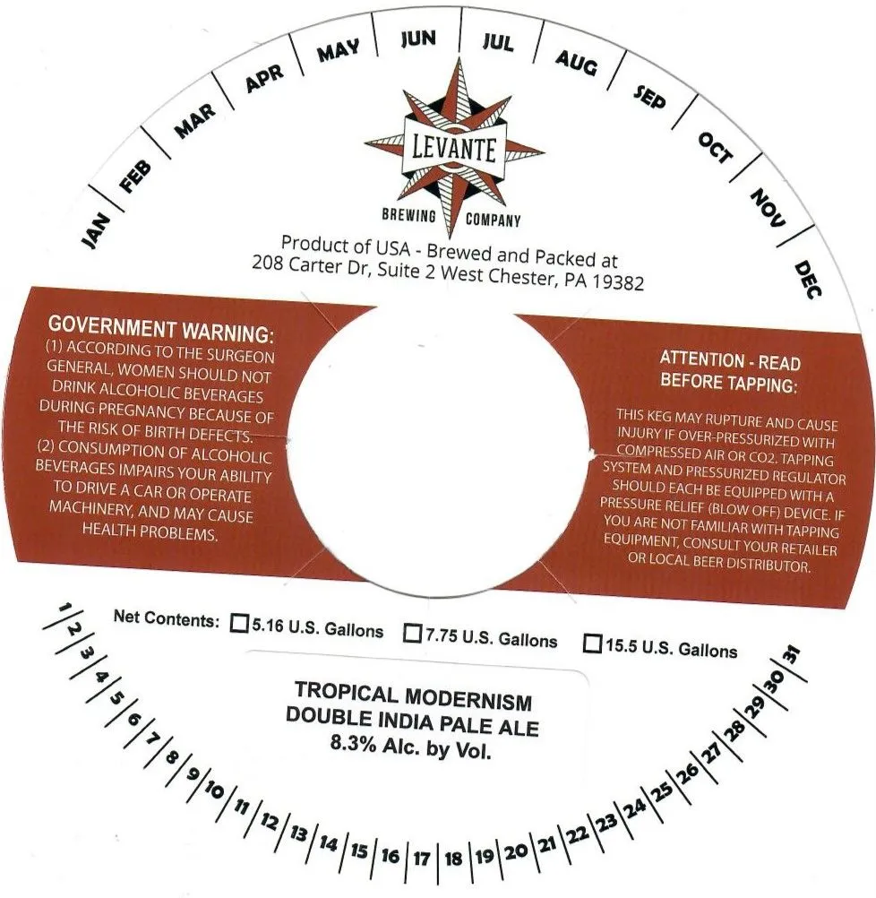 Tropical Modernism Double India Pale Ale label