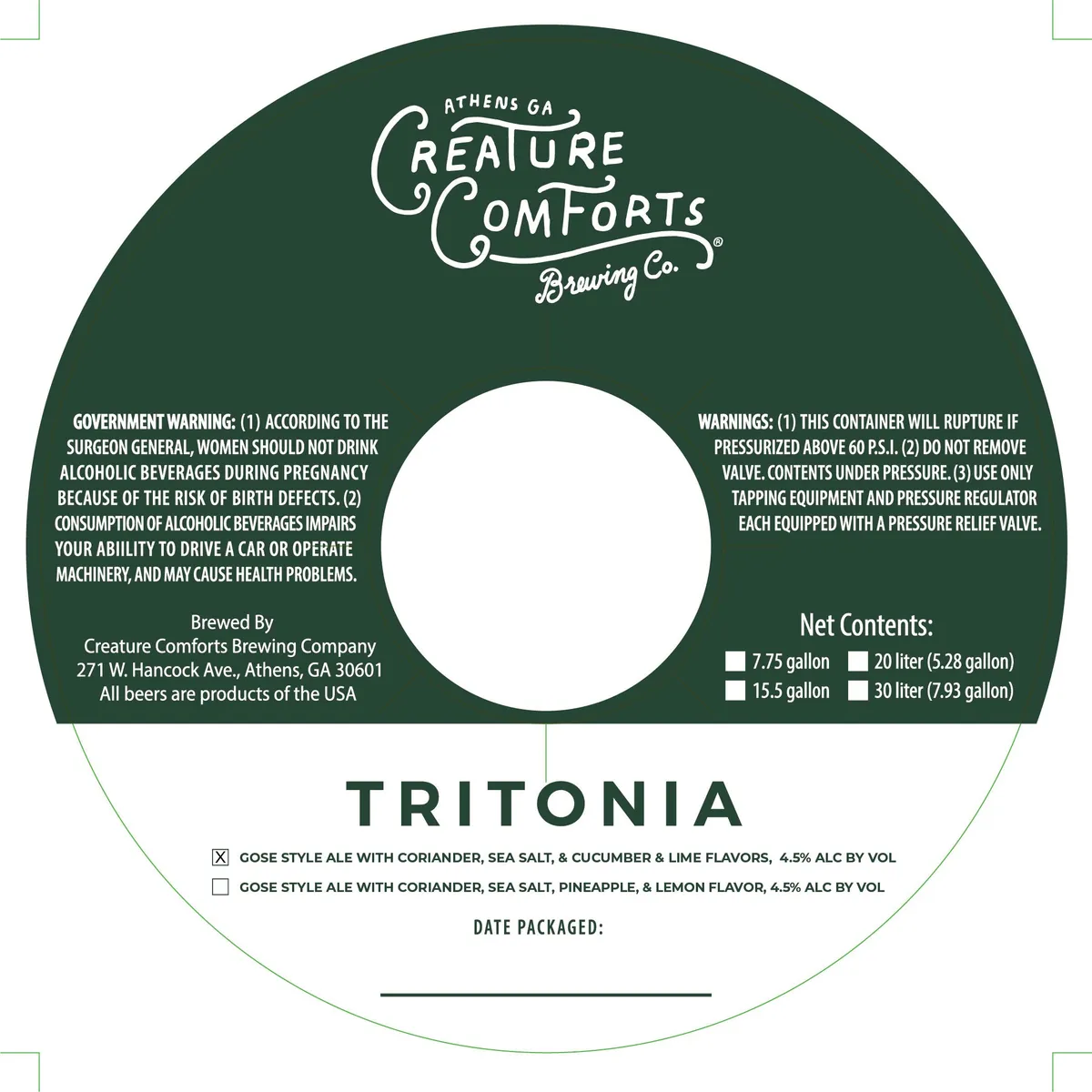 Tritonia label art — CREATURE COMFORTS BREWING CO