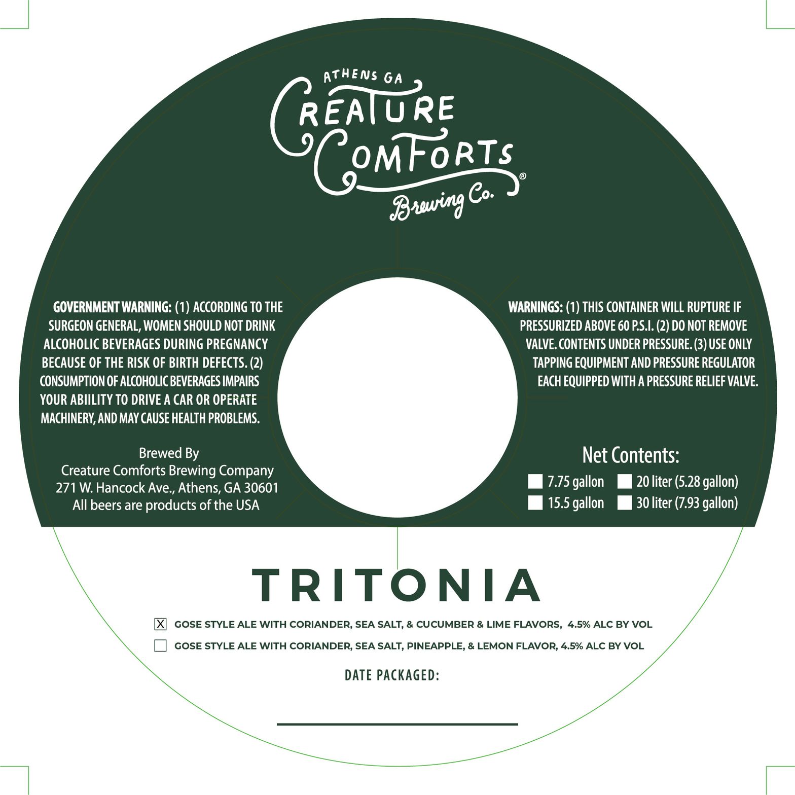 Tritonia — full label as filed with TTB