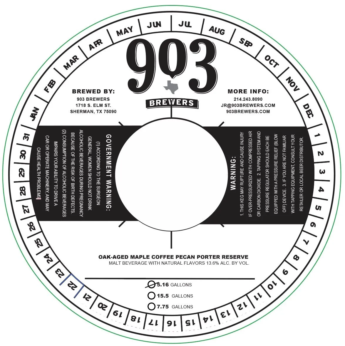 Oak-Aged Maple Coffee Pecan Porter Reserve label