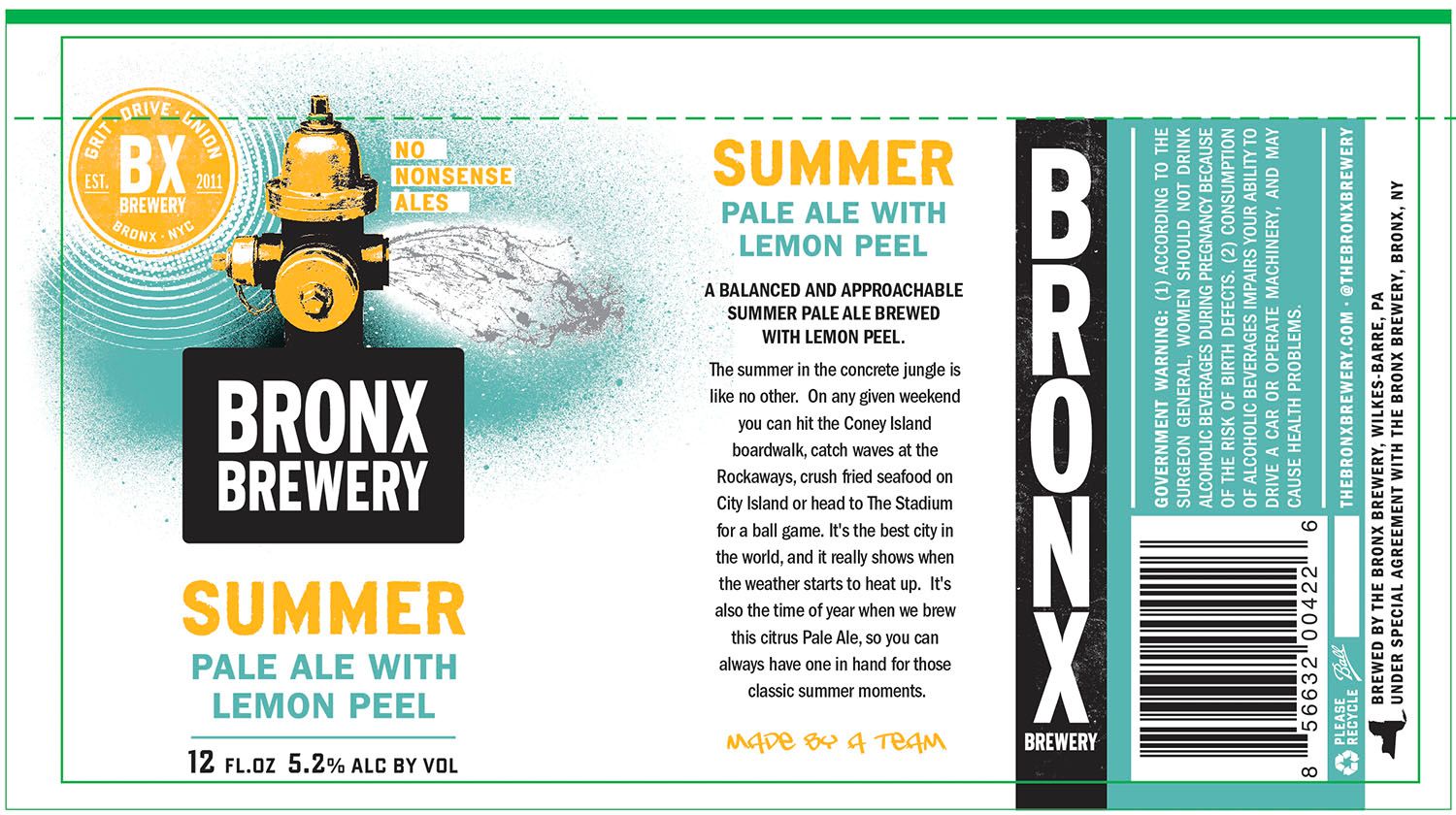 Summer Pale Ale With Lemon Peel — full label as filed with TTB