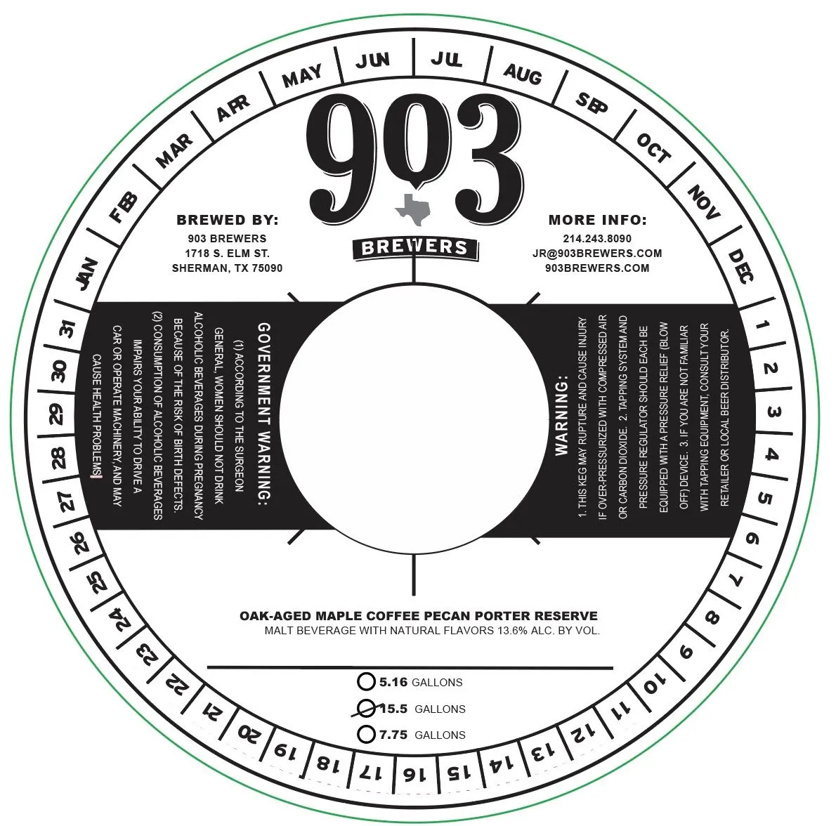 Oak-Aged Maple Coffee Pecan Porter Reserve label