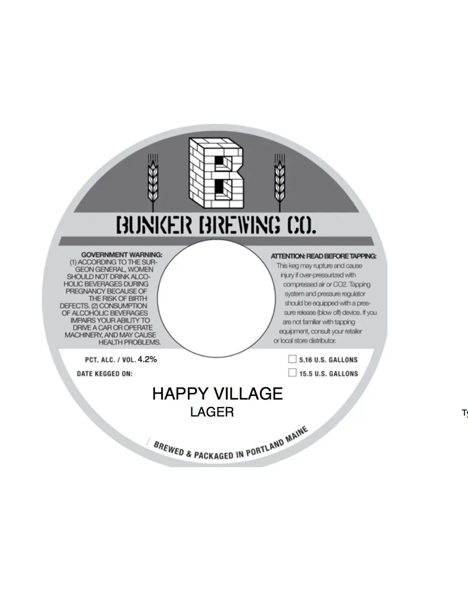 Happy Village Lager label