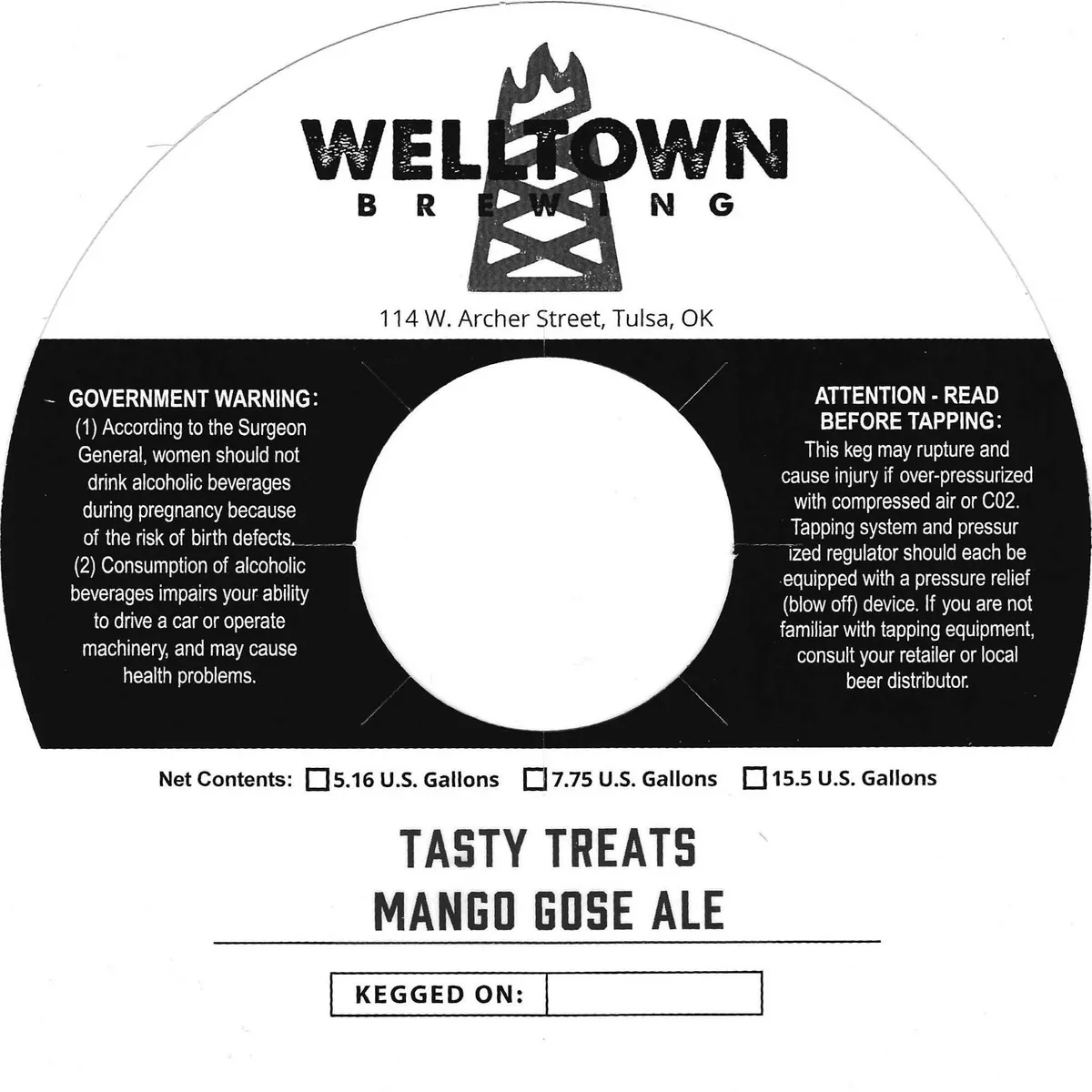 Tasty Treats Mango Gose label
