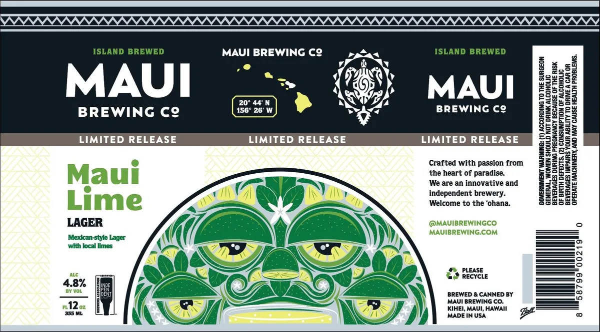 Maui Lime label art — MAUI BREWING CO.