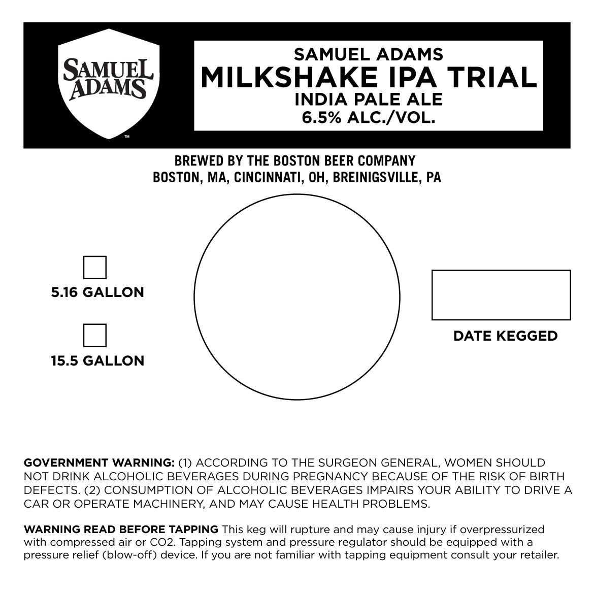 Milkshake IPA Trial — full label as filed with TTB