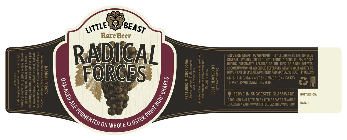 Radical Forces label art — LITTLE BEAST BREWING