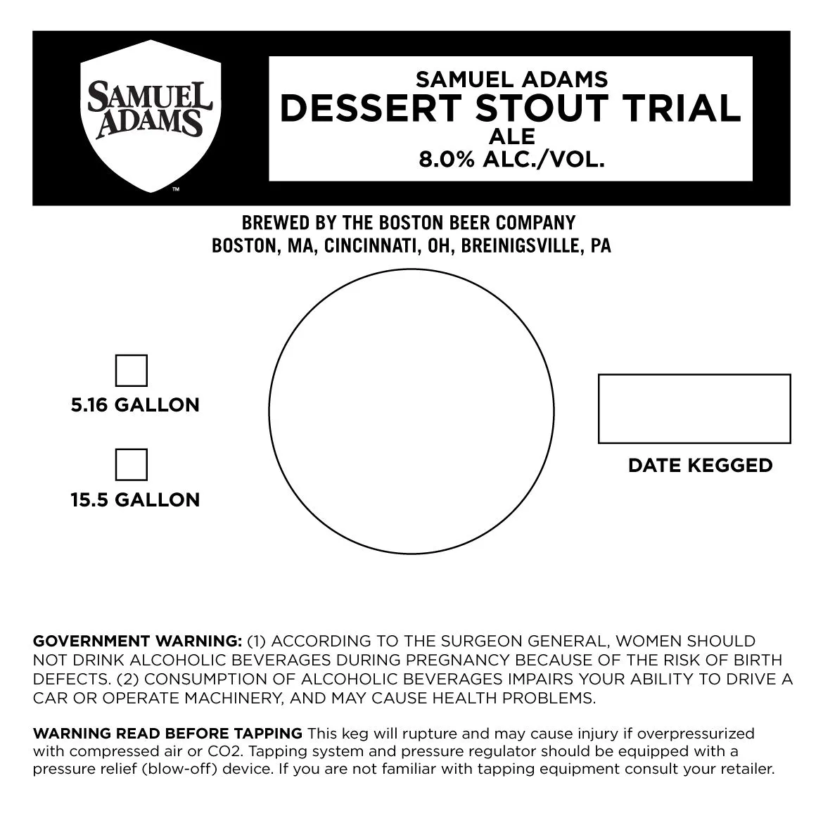 Dessert Stout Trial label