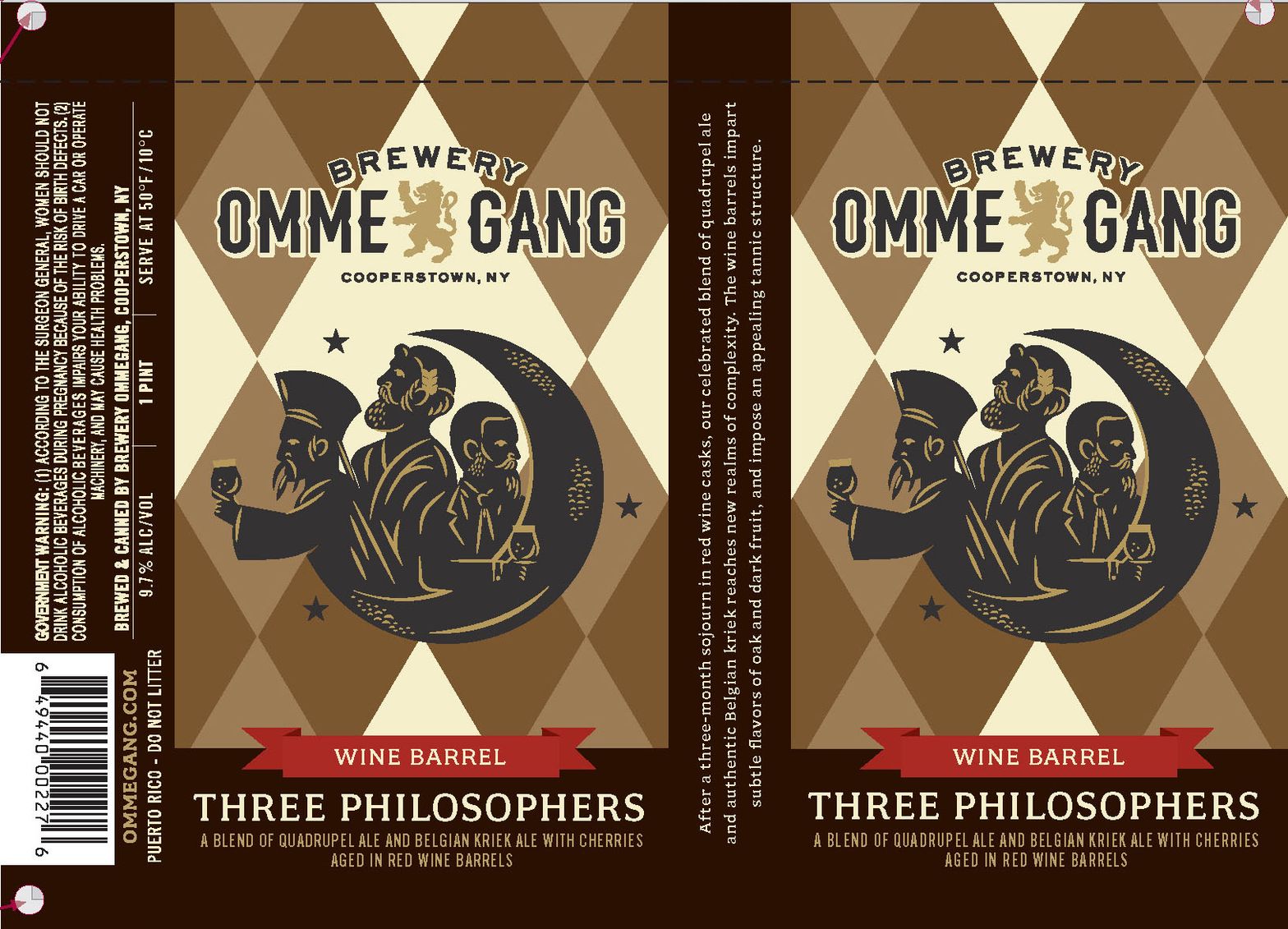 Wine Barrel Three Philosophers — full label as filed with TTB