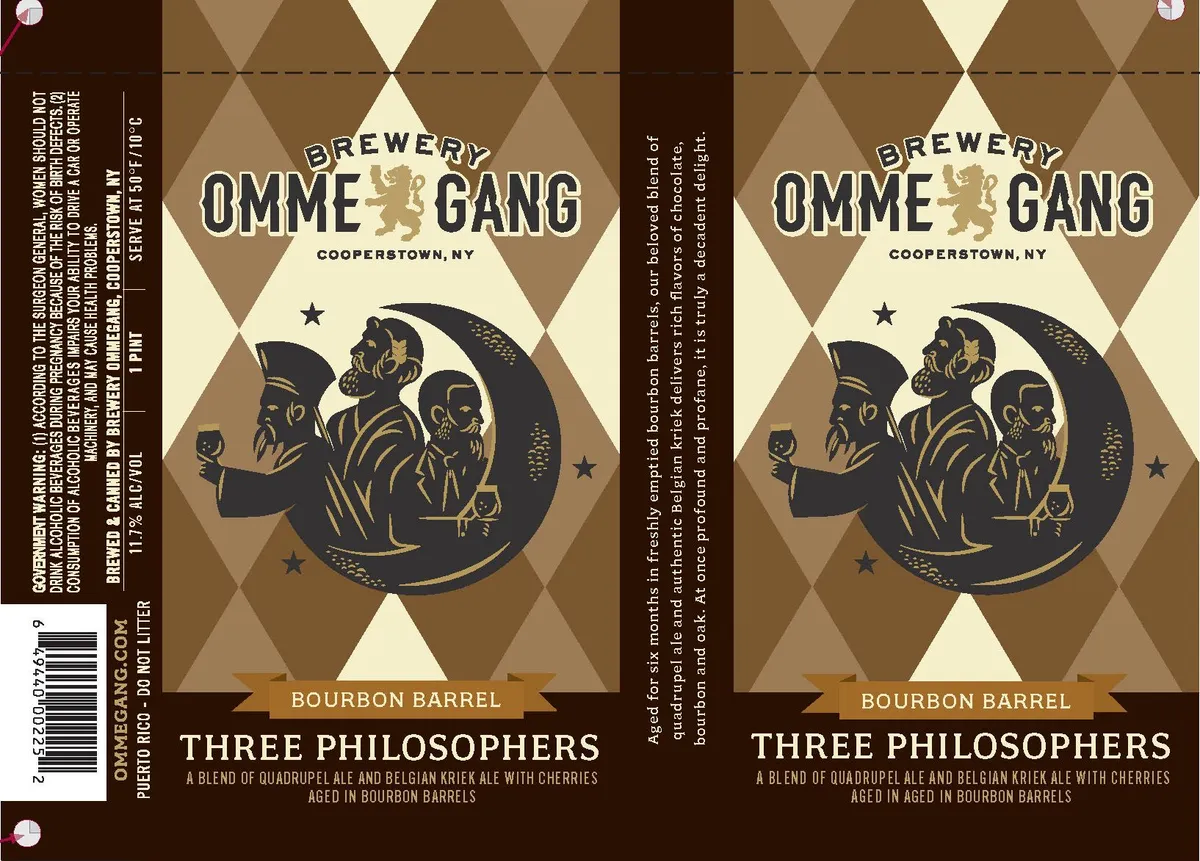 Bourbon Barrel Three Philosophers label art — OMMEGANG