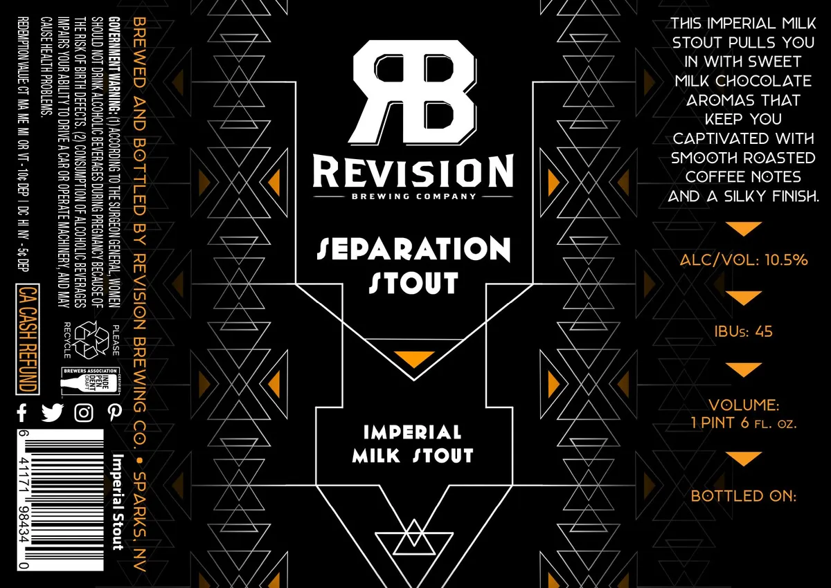 Separation Stout label art — SEPERATION STOUT