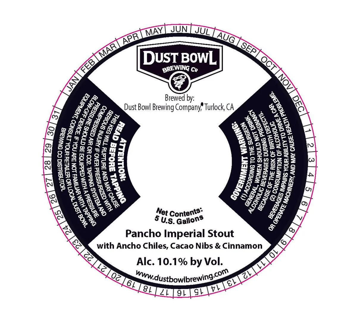 Pancho Imperial Stout label art — DUST BOWL BREWING CO.