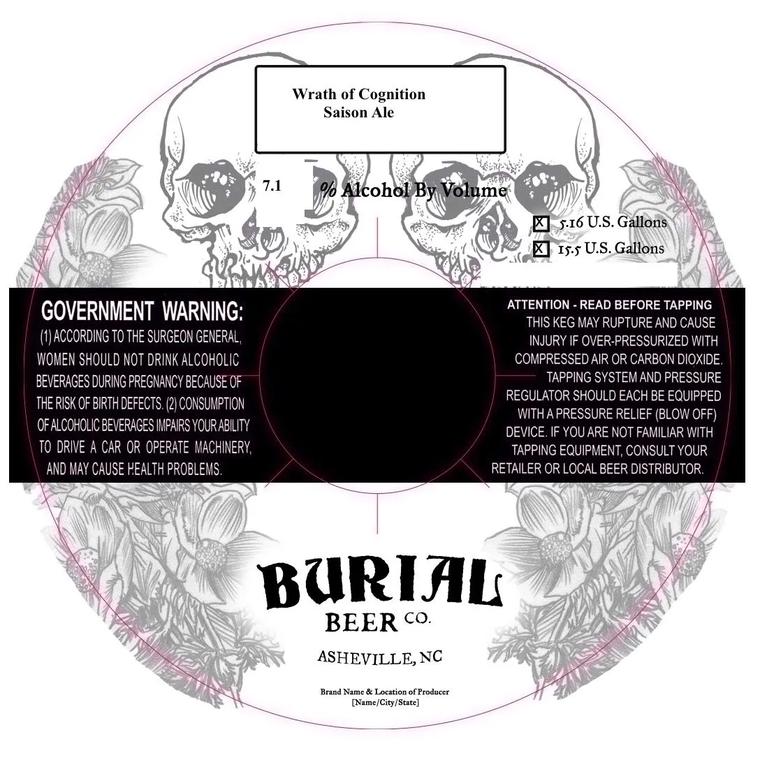 Wrath of Cognition label art — BURIAL BEER CO.