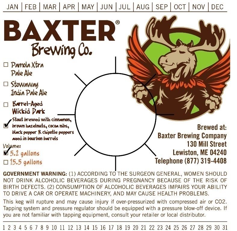 Barrel-Aged Wickid Dark — full label as filed with TTB