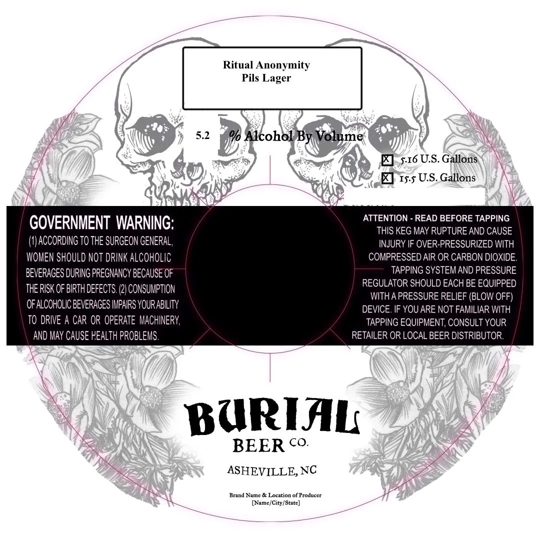 Ritual Anonymity label art — BURIAL BEER CO.