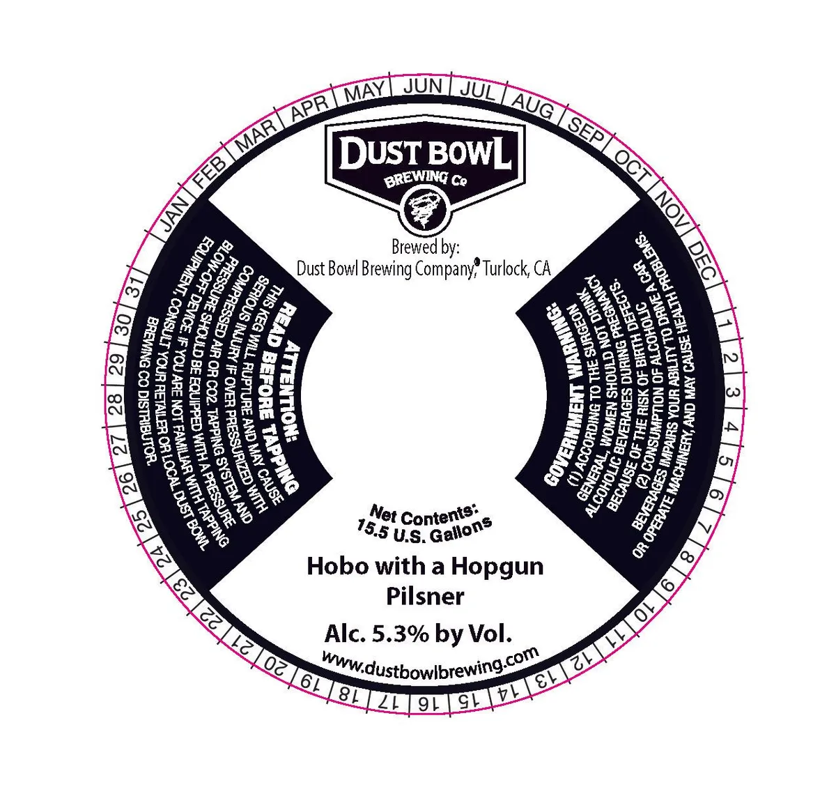 Hobo with a Hopgun Pilsner label art — DUST BOWL BREWING CO.