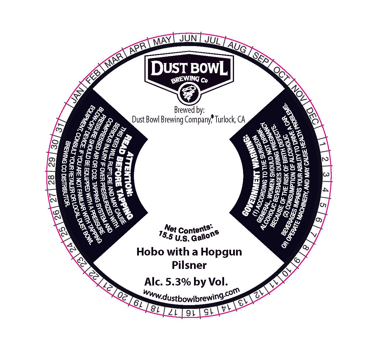 Hobo with a Hopgun Pilsner — full label as filed with TTB