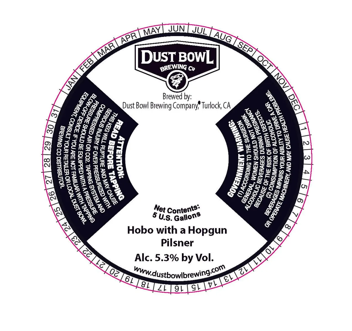 Hobo with a Hopgun Pilsner label art — DUST BOWL BREWING CO.