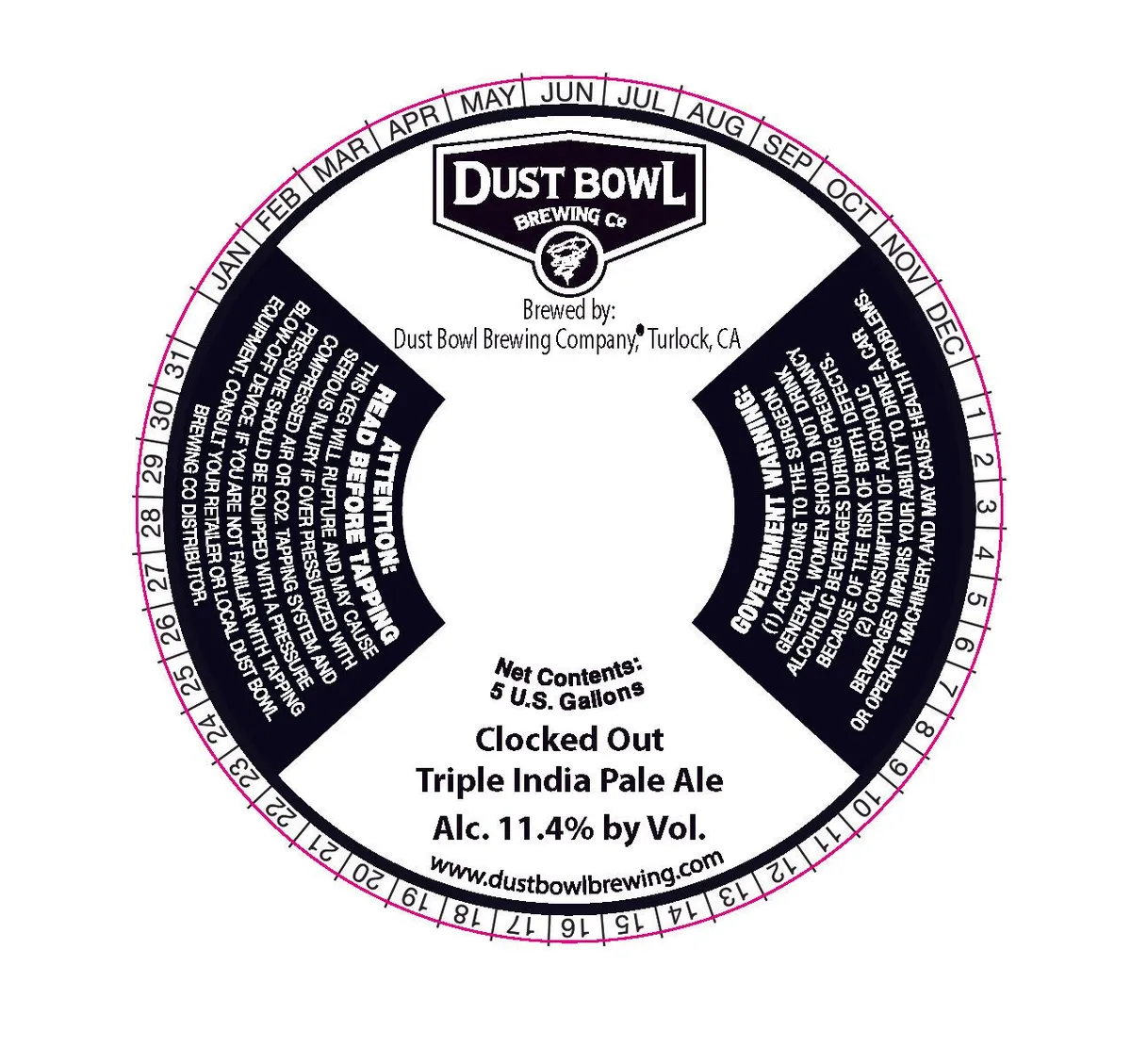 Clocked Out Triple India Pale Ale label art — DUST BOWL BREWING CO.