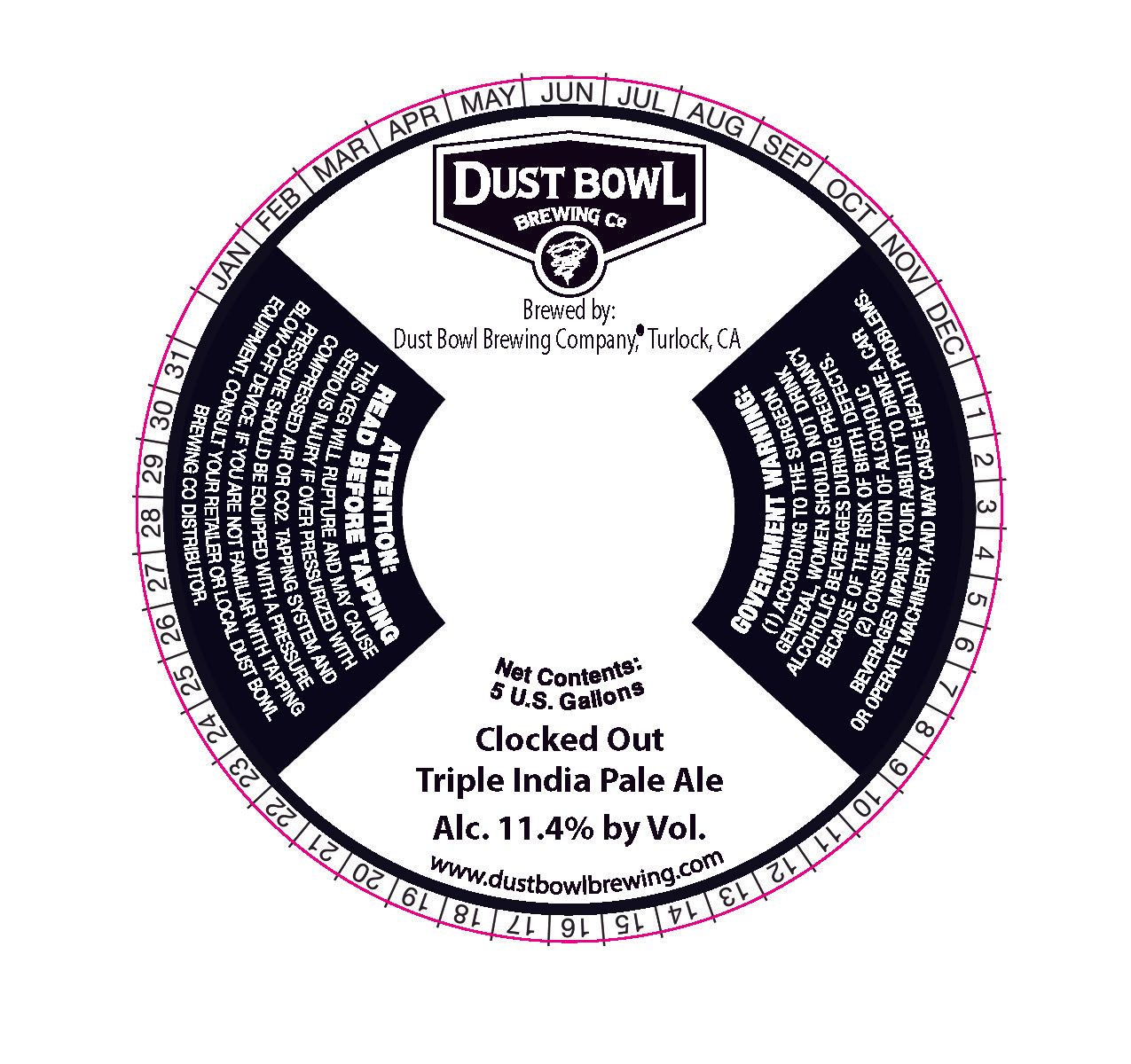 Clocked Out Triple India Pale Ale — full label as filed with TTB