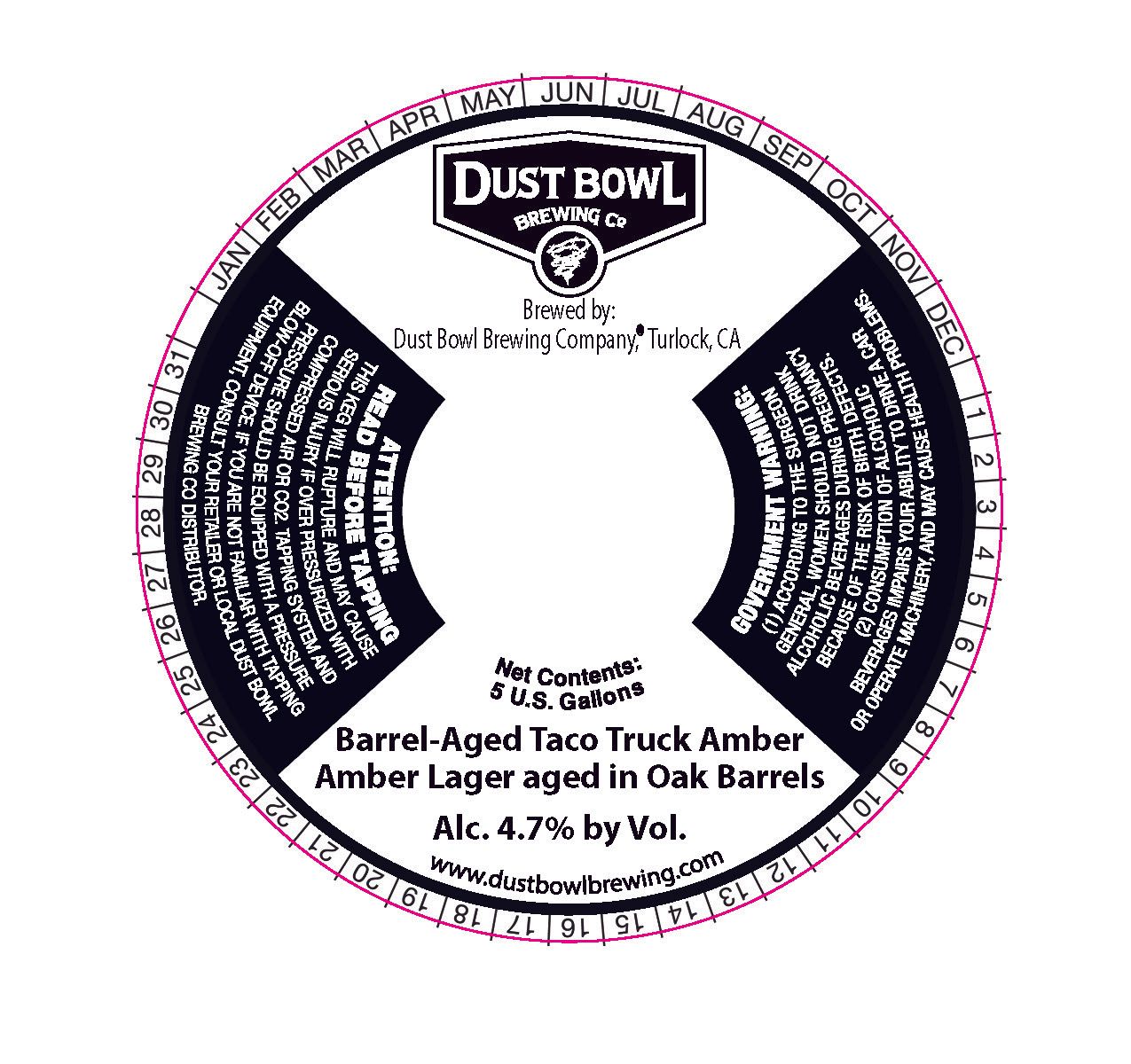 Barrel-Aged Taco Truck Amber — full label as filed with TTB