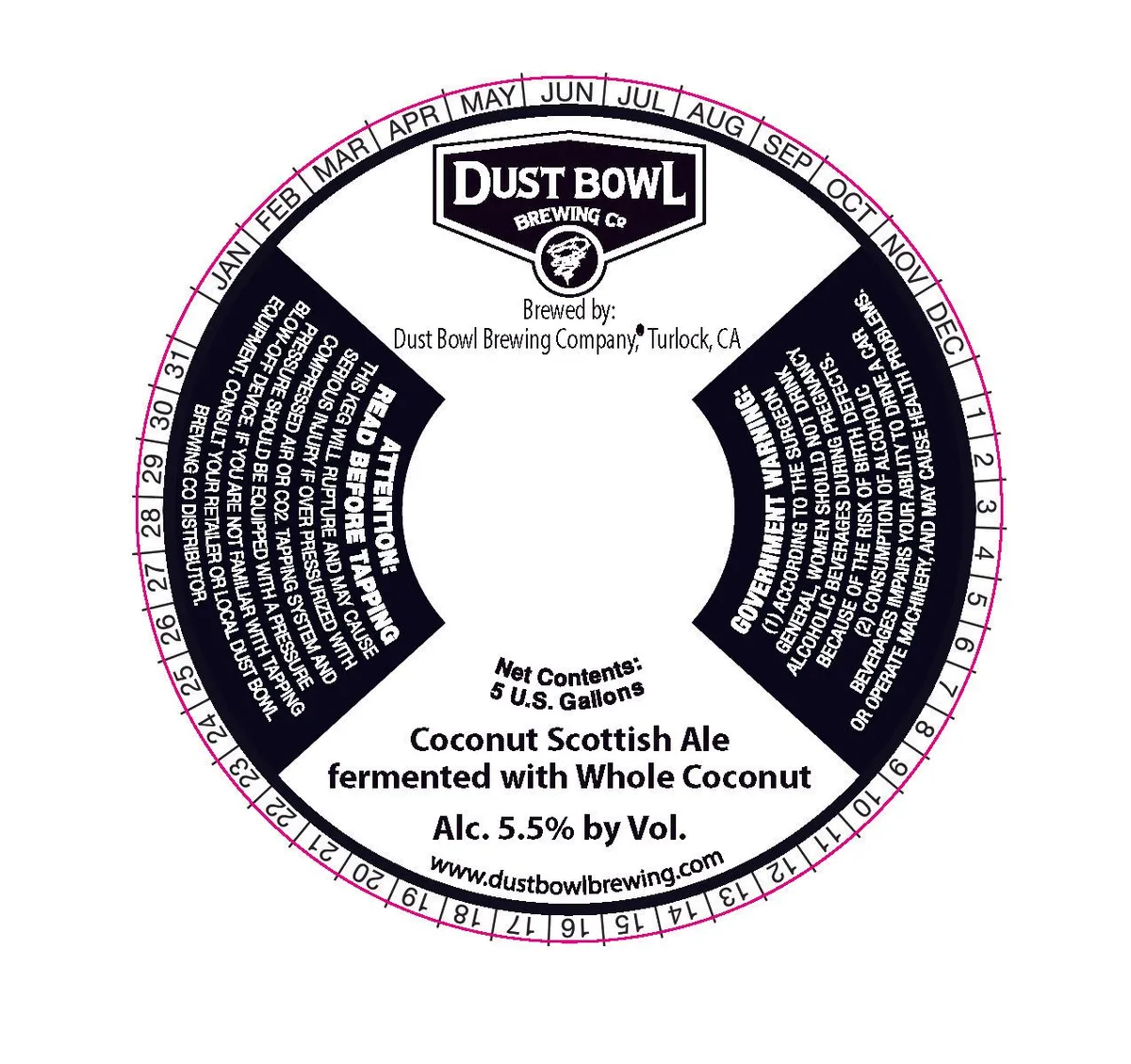 Coconut Scottish Ale label art — DUST BOWL BREWING CO.