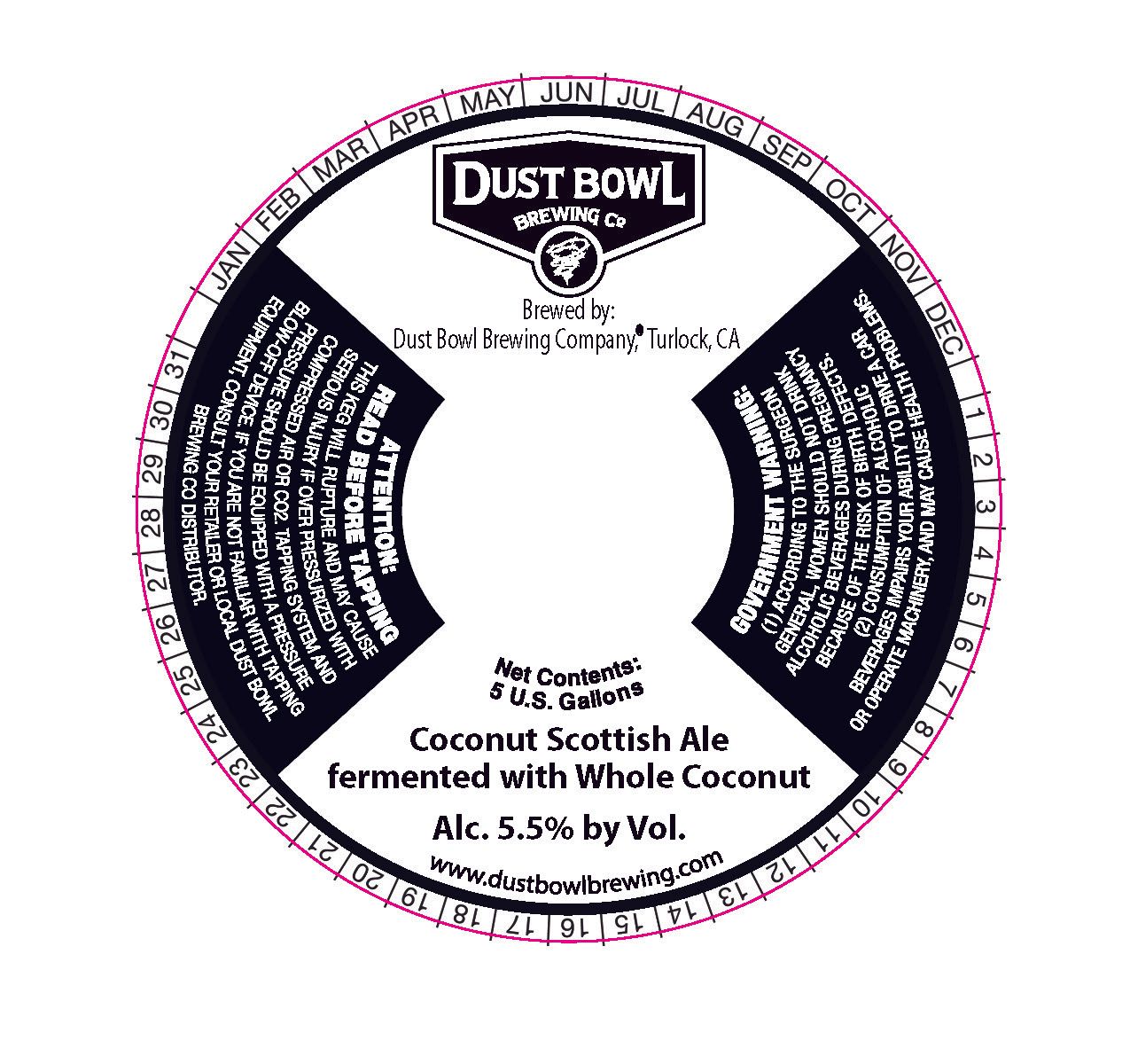Coconut Scottish Ale — full label as filed with TTB