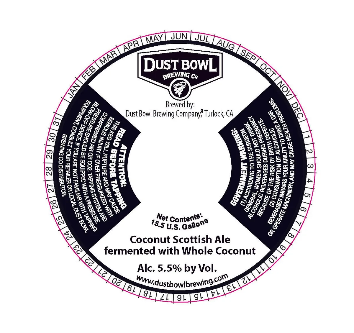 Coconut Scottish Ale label art — DUST BOWL BREWING CO.