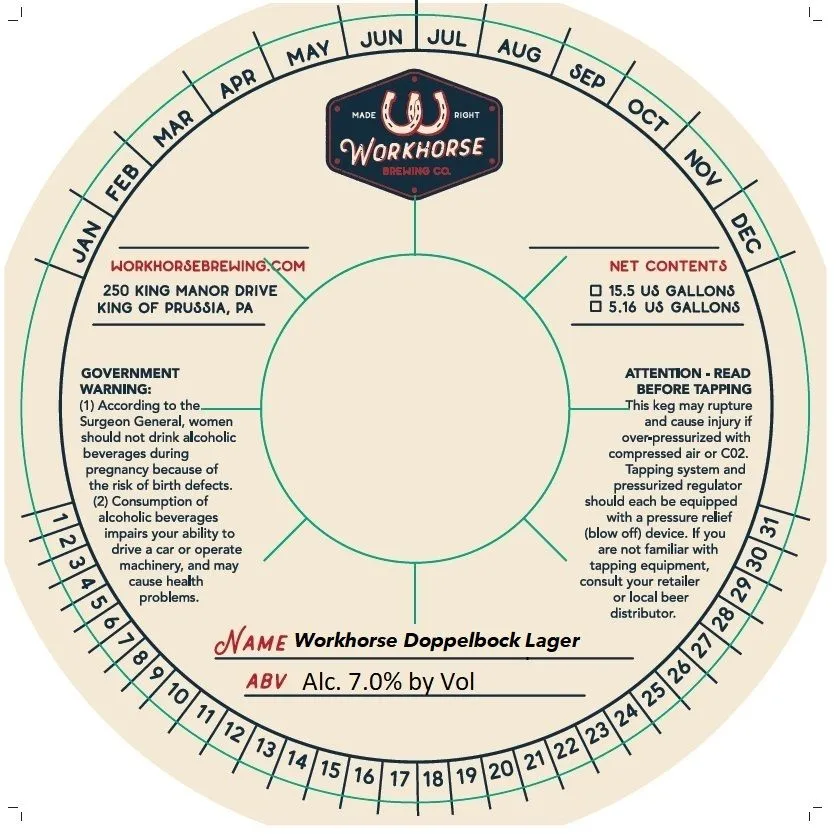 Workhorse Doppelbock Lager label