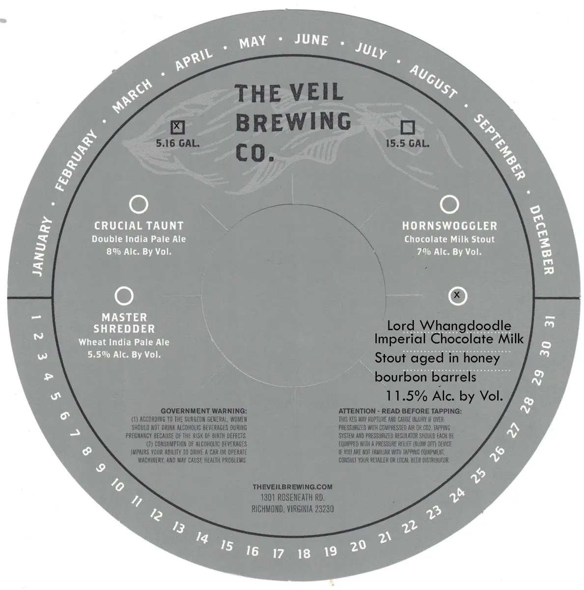 Lord Whangdoodle label art — THE VEIL BREWING CO.
