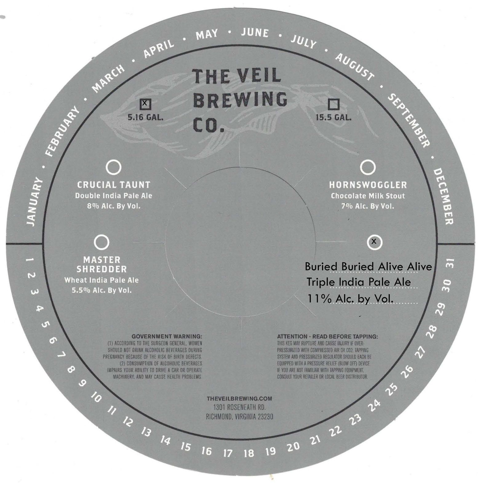 Buried Buried Alive Alive — full label as filed with TTB