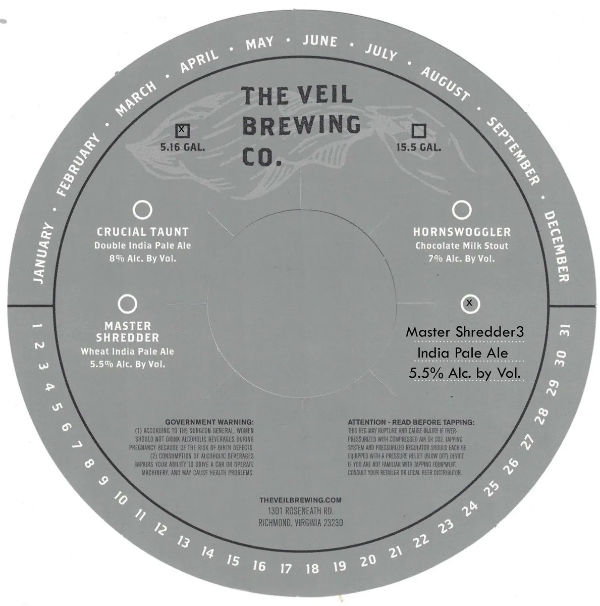 Master Shredder 3 label art — THE VEIL BREWING CO.