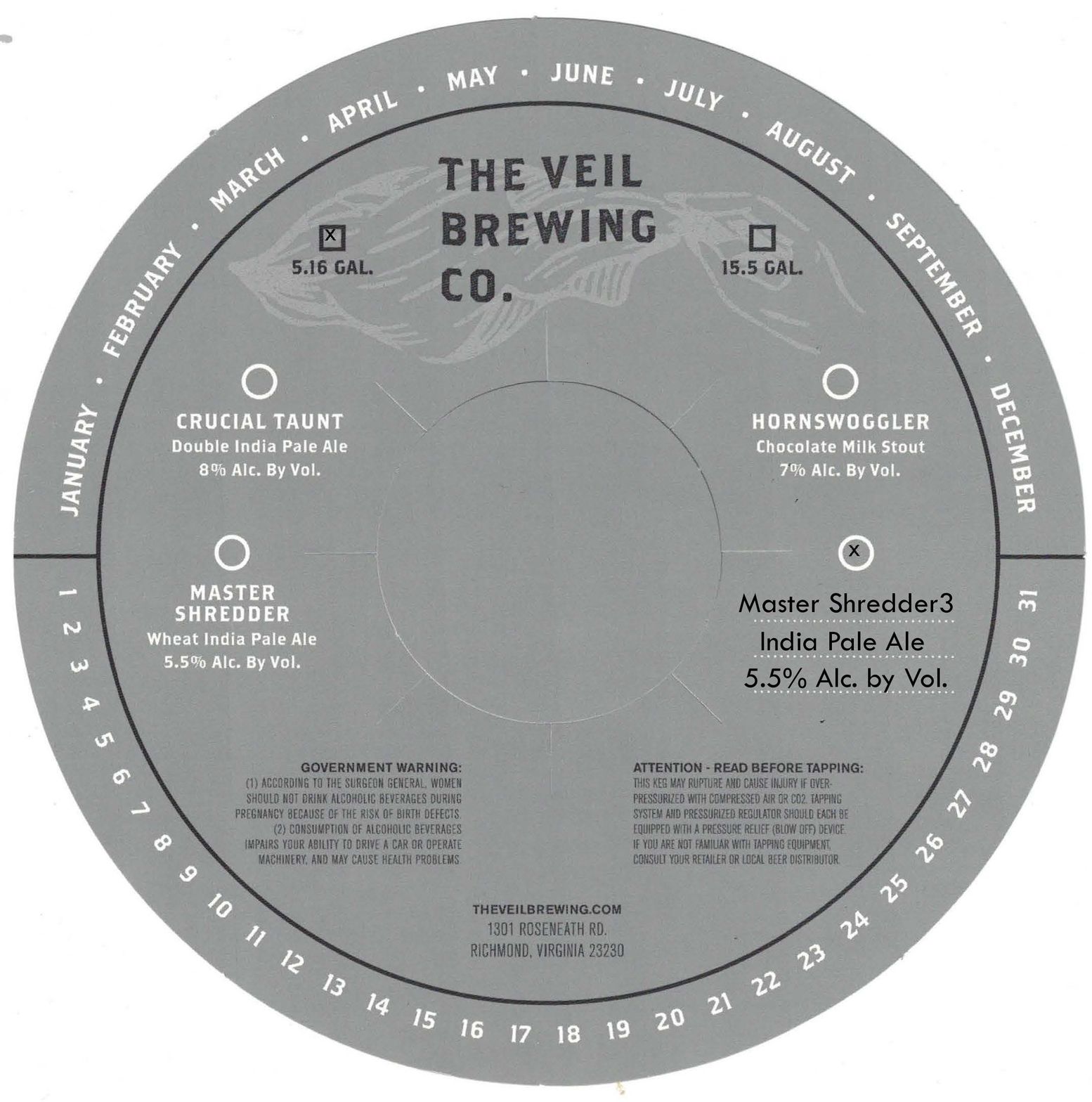 Master Shredder 3 — full label as filed with TTB