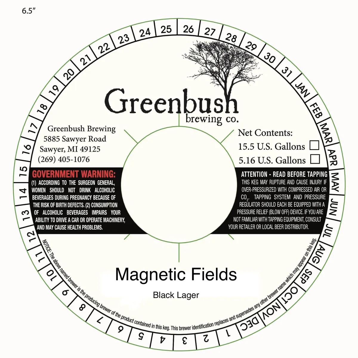 Magnetic Fields label art — GREENBUSH BREWING CO.
