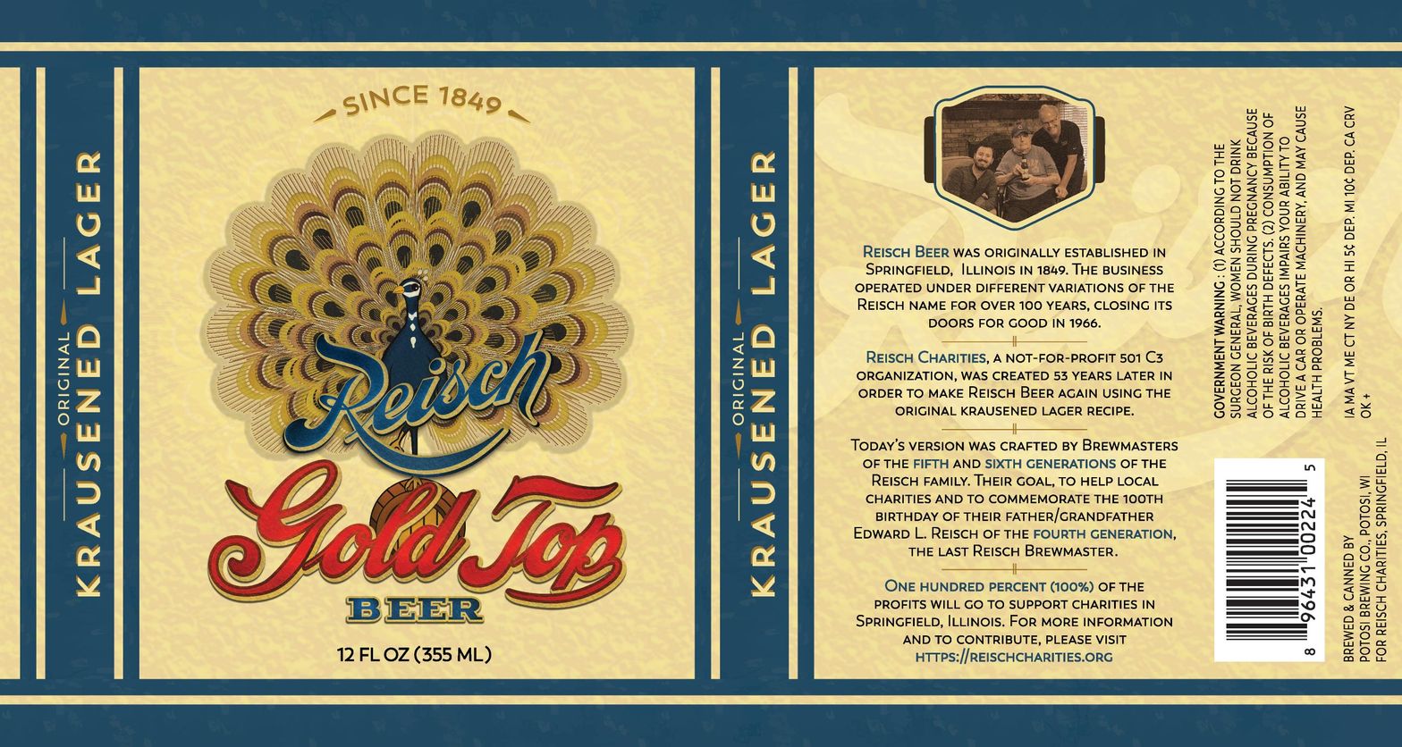 Reisch Gold Top — full label as filed with TTB