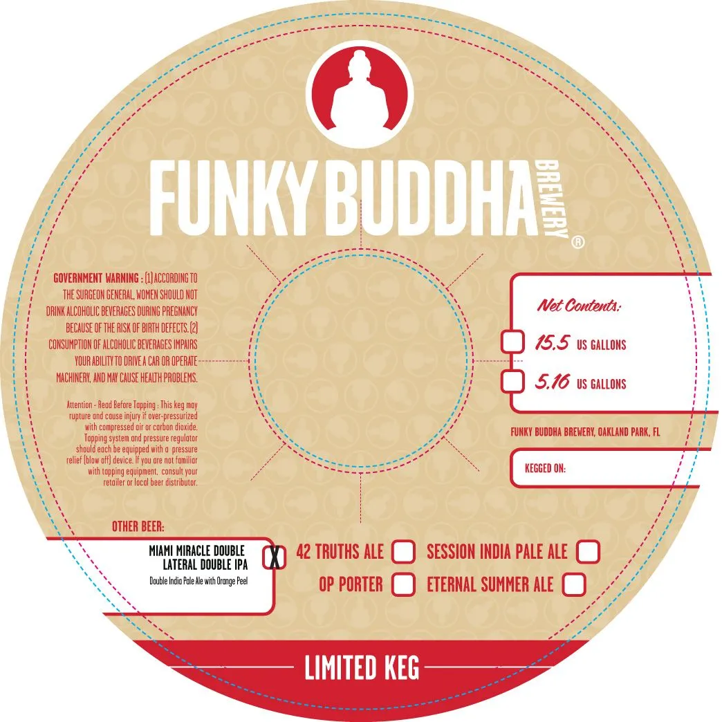 Miami Miracle Double Lateral Double IPA label art — FUNKY BUDDHA BREWERY