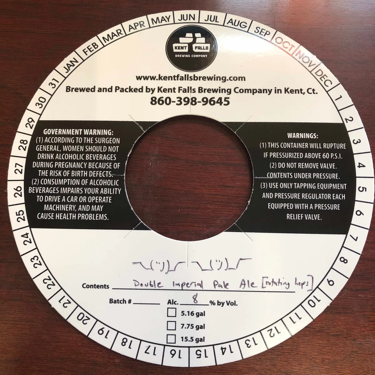 Double Imperial Pale Ale label art — KENT FALLS BREWING CO.