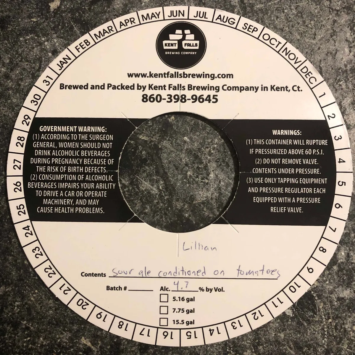 Lillian label art — KENT FALLS BREWING COMPANY