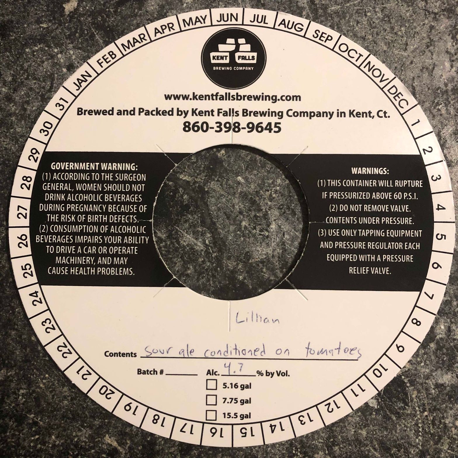Lillian — full label as filed with TTB