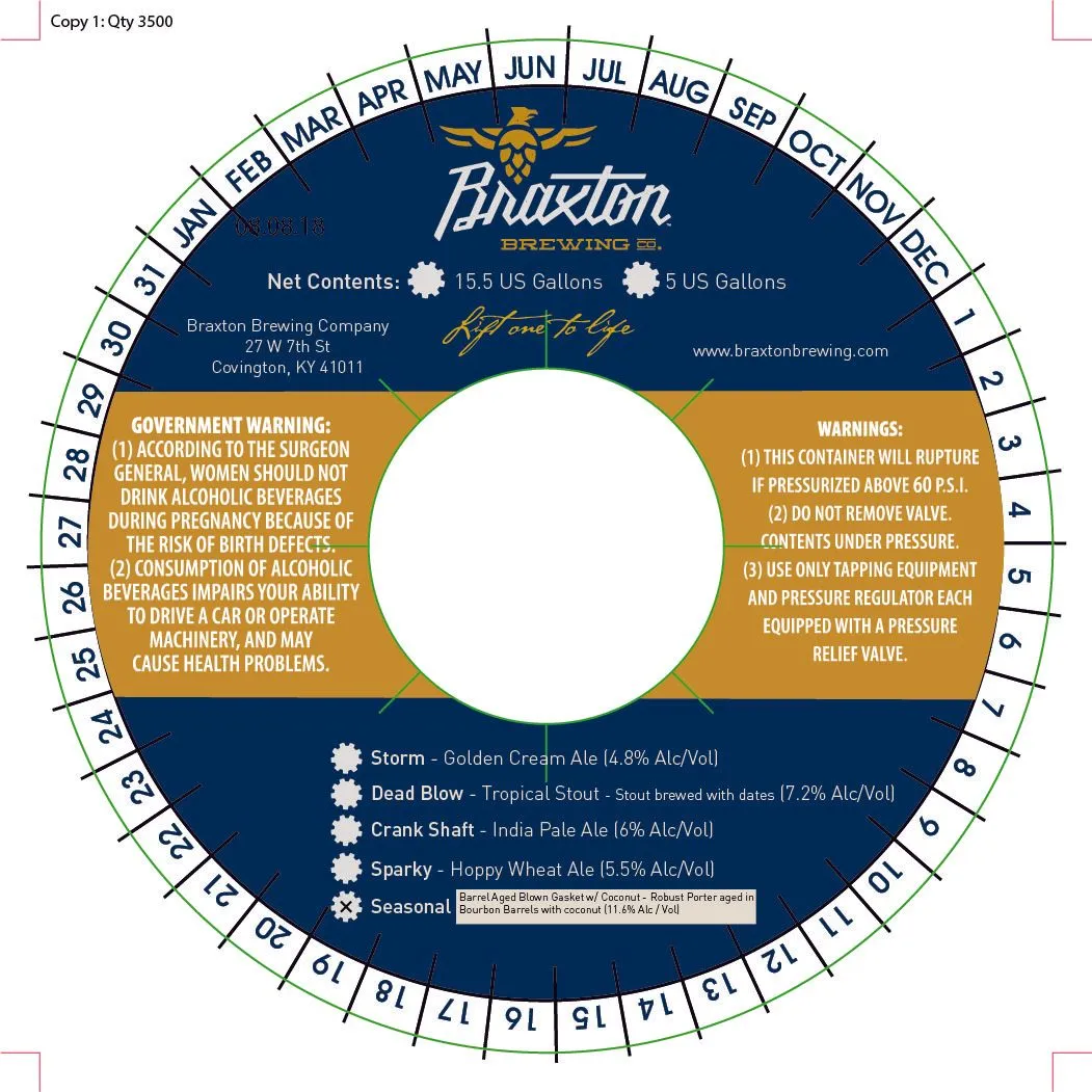 Barrel Aged Blown Gasket W/ Coconut label art — BARREL AGED BLOWN GASKET W/ COCONUT