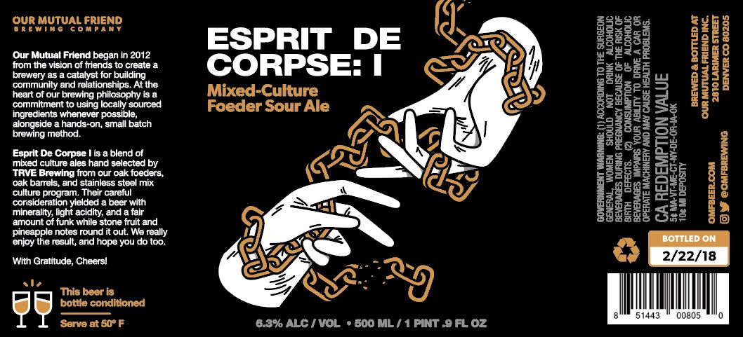 Esprit De Corpse: I — full label as filed with TTB