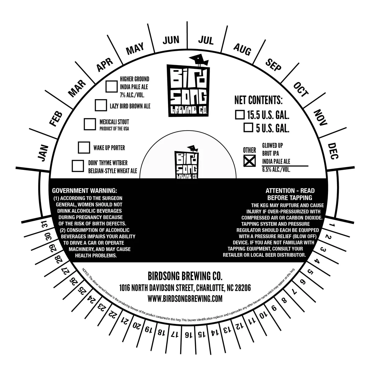 Glowed Up label art — BIRDSONG
