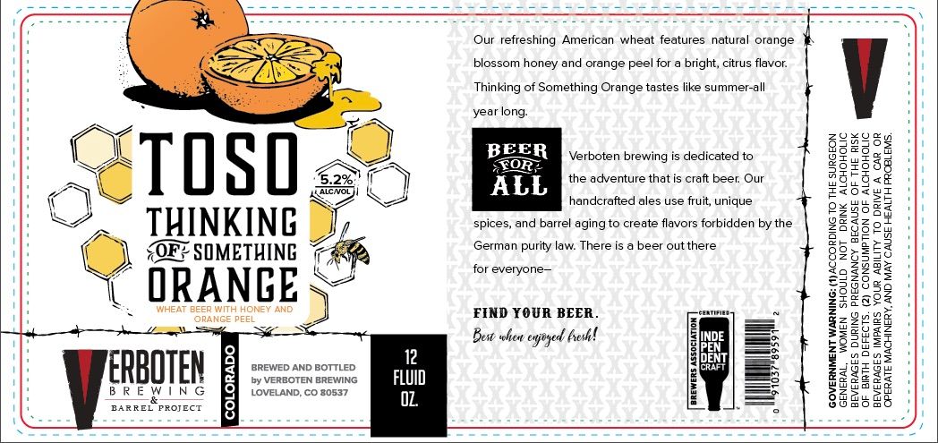 Thinking of Something Orange — full label as filed with TTB