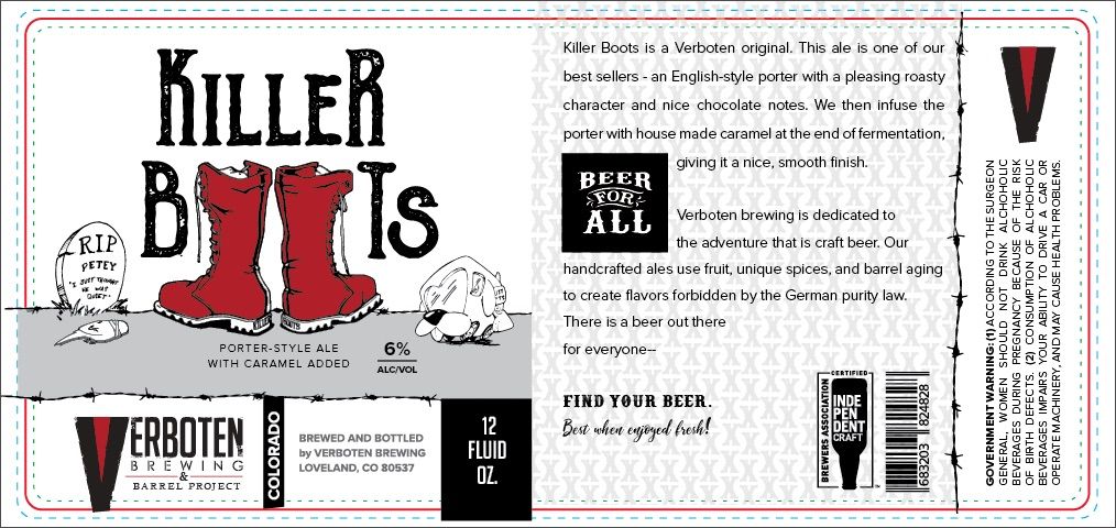 Killer Boots — full label as filed with TTB
