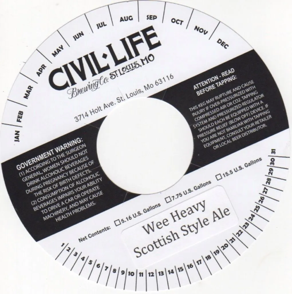 Wee Heavy Scottish Style Ale label