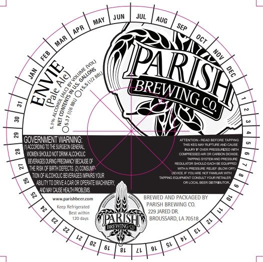 Envie — full label as filed with TTB