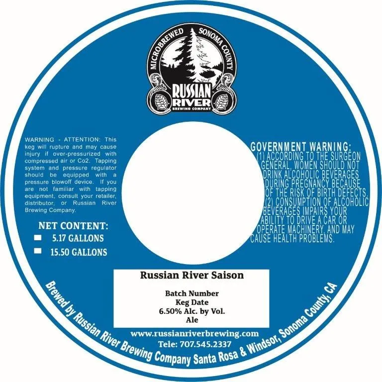 Russian River Saison label