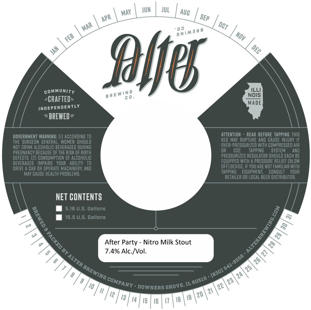 After Party Nitro Milk Stout — full label as filed with TTB