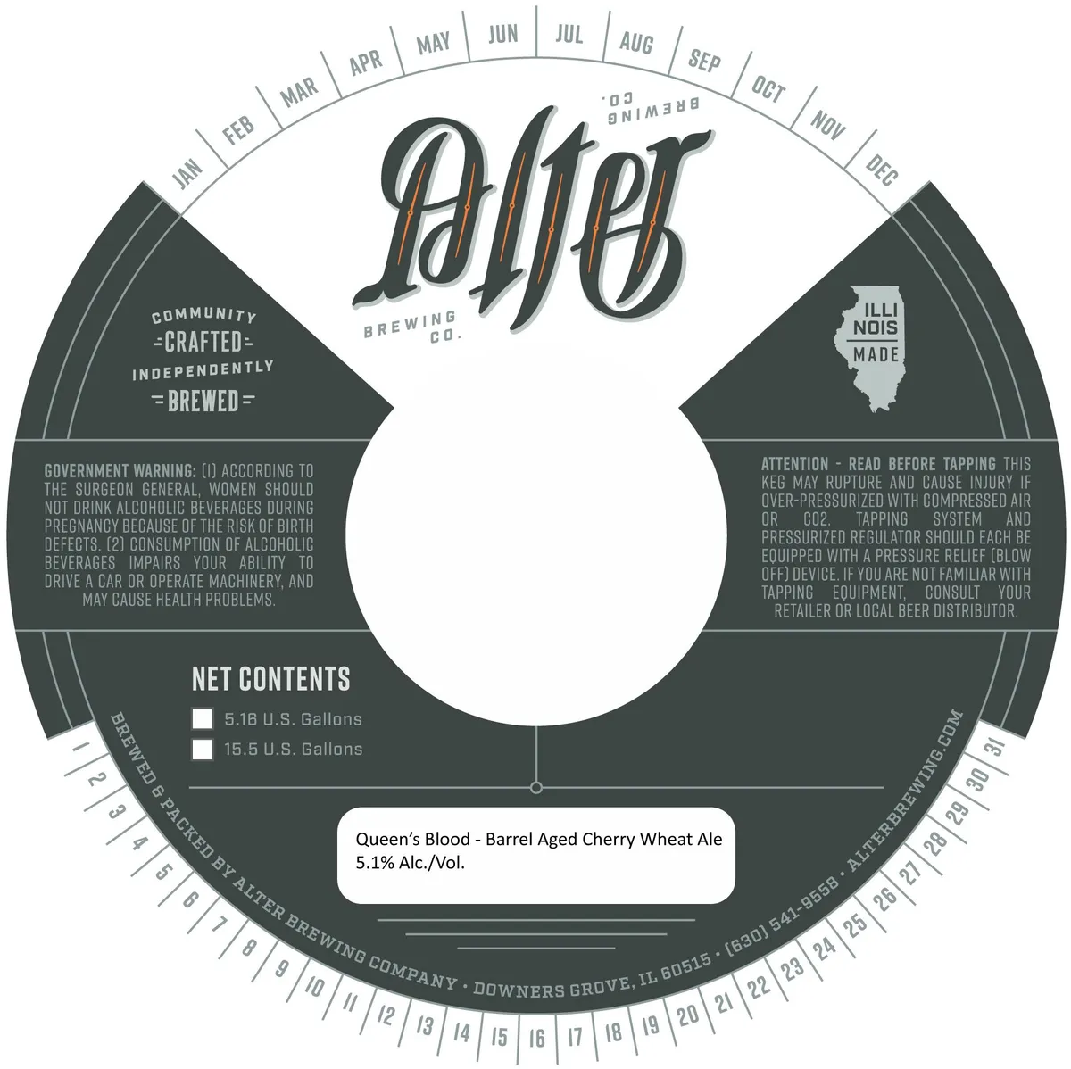 Queen's Blood - Barrel Aged Cherry Wheat Ale label art — QUEEN'S BLOOD